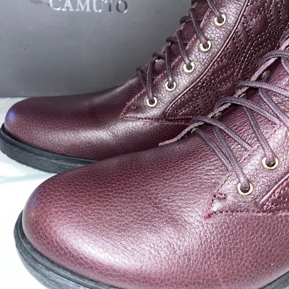 Vince Camuto Toralina Leather Lace-Up Ankle Combat Boots Shoe - Picture 8 of 10